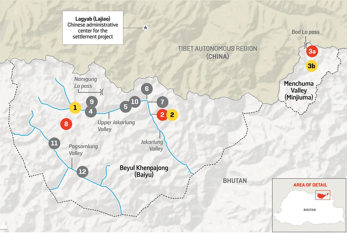 Chinese construction in the territory it claims in north Bhutan
