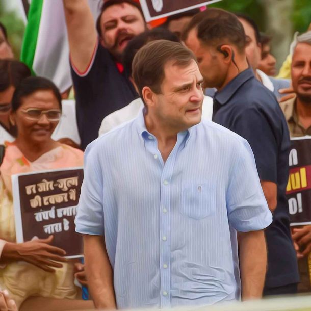 Police forces deployed outside the residences of Sonia Gandhi and Rahul Gandhi