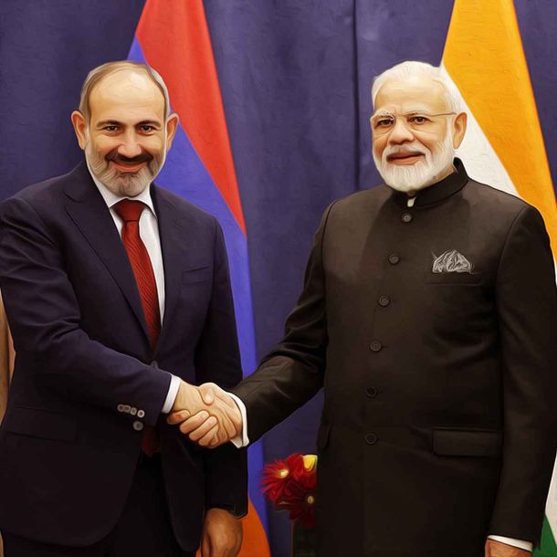 Armenian Prime Minister Nikol Pashinyan meeting Bharat's Prime Minister Narendra Modi