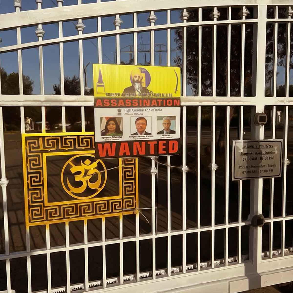 Disturbing Actions in Canada: Khalistan Supporters Target Hindu Temple, Elevate Slain Activist as 'Hero'