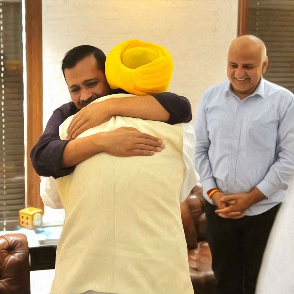 dairy farmers stage protest against the AAP government in the state