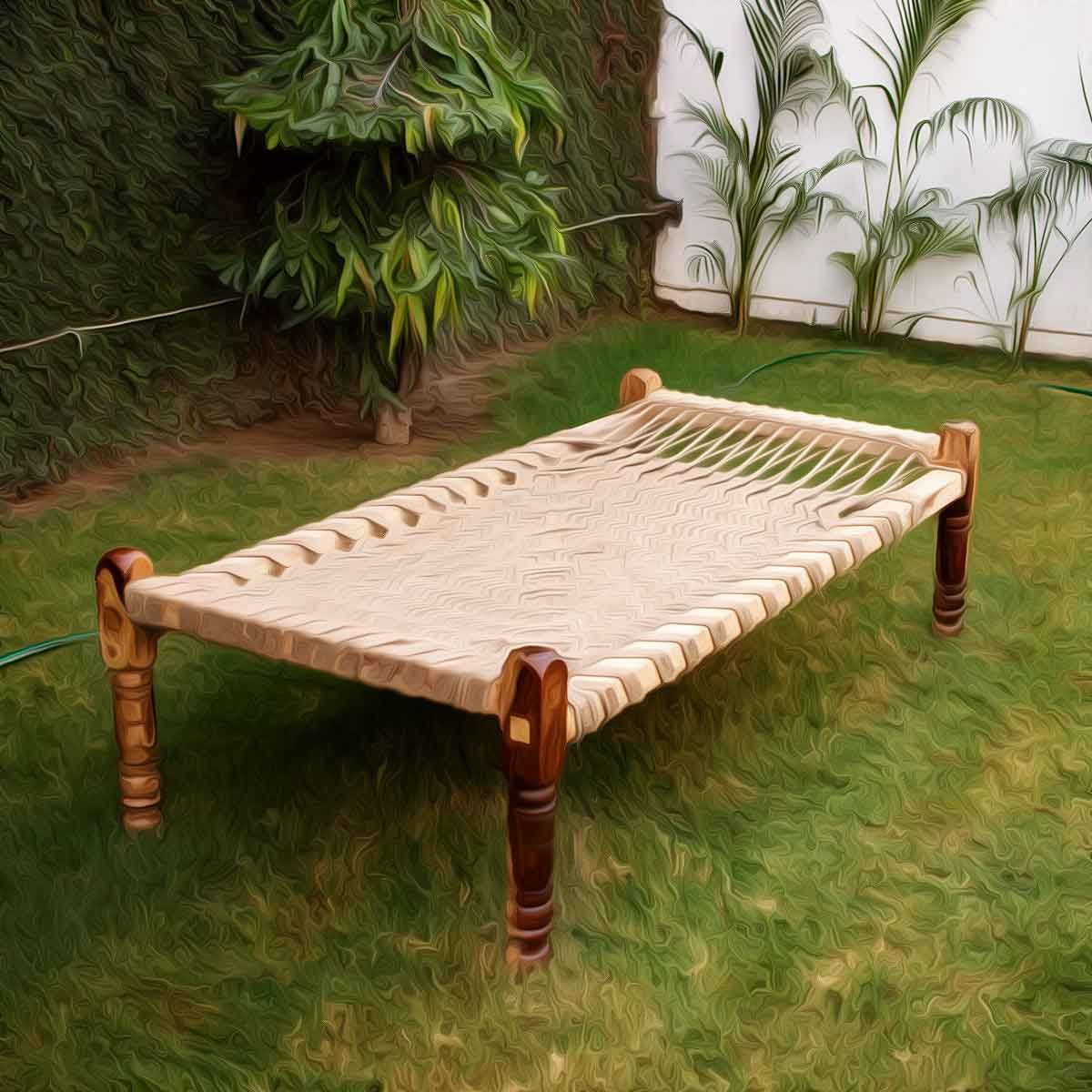 The Indian charpai, a traditional woven bed